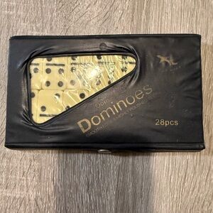 Double Six Dominoes Set - Black and Cream